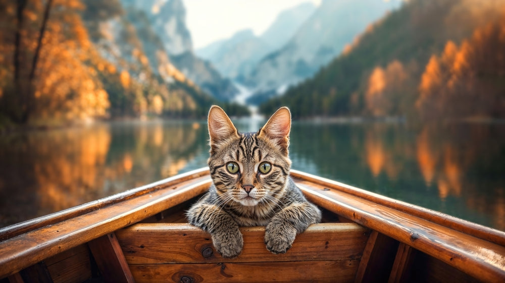 cat in boat